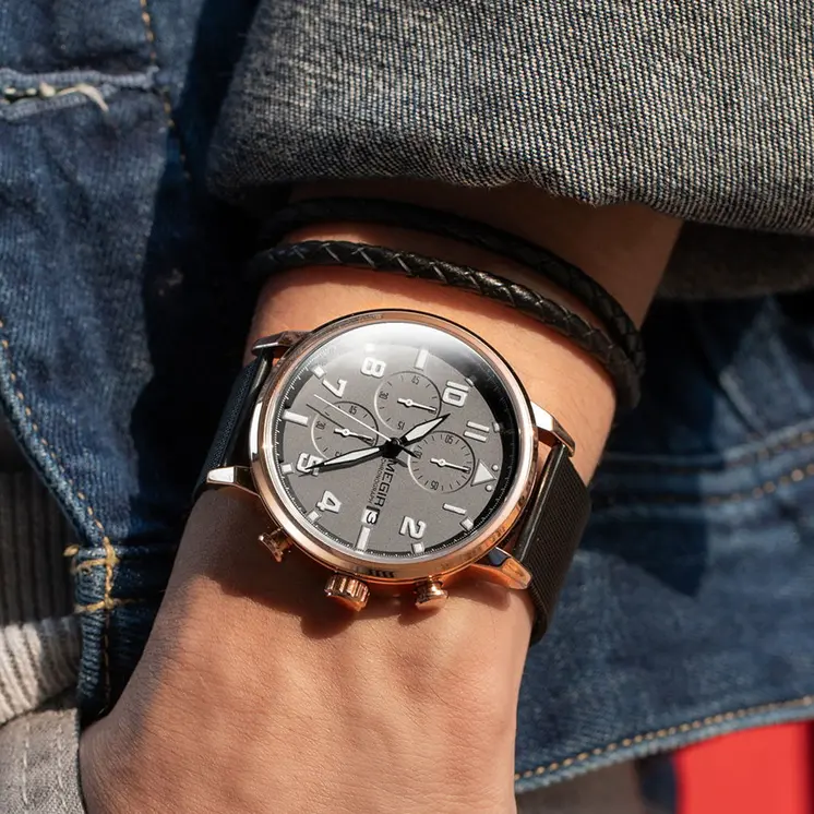 MEGIR Luxury Watches for Mens Casual Business Quartz Wrist Watch Calendar Date Man Clock Chronograph Relogio Masculino 2157