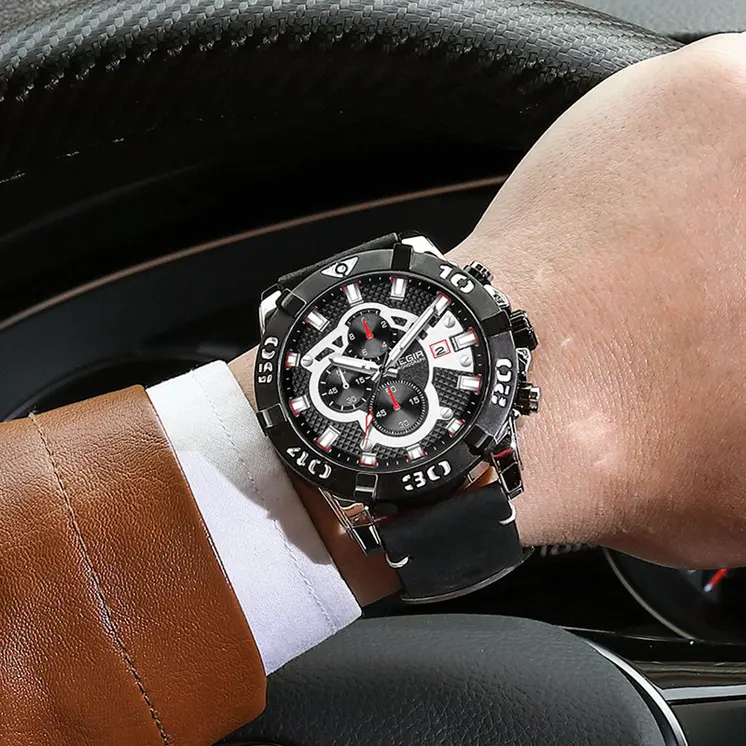MEGIR Men Watches Fashion Luxury Big Dial Sports Watches Waterproof Quartz Wristwatch Chronograph Man Casual Luminous Clock 2136