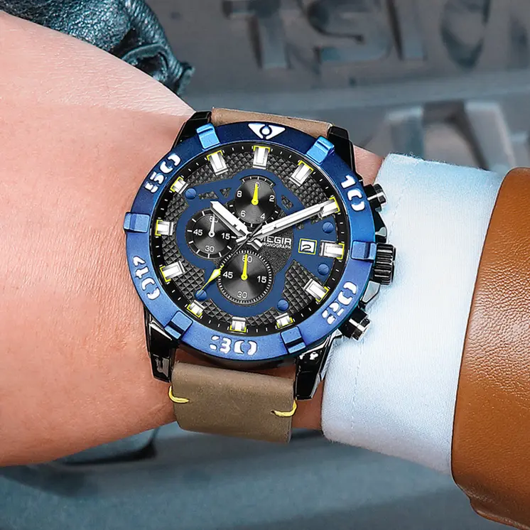 MEGIR Men Watches Fashion Luxury Big Dial Sports Watches Waterproof Quartz Wristwatch Chronograph Man Casual Luminous Clock 2136