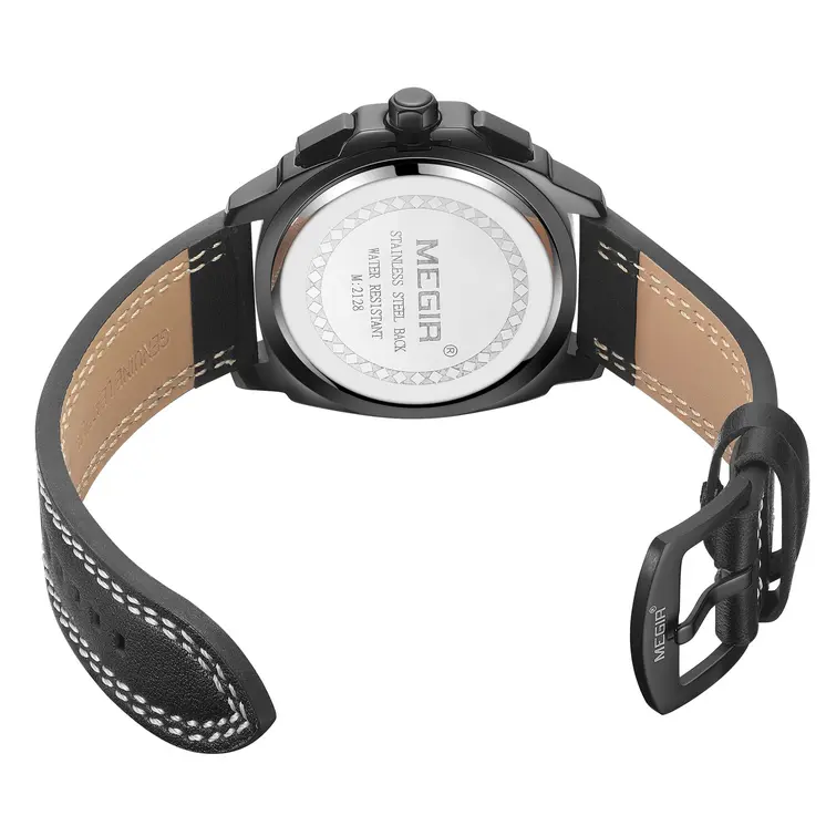 MEGIR Relogio Masculino Watches Men Fashion Leather Band Sports Military Watches Luxury Quartz Business Wristwatch Reloj Hombre