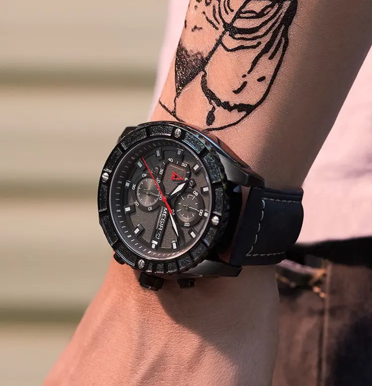 MEGIR Watches Luxury Sport Military Watch for Mens Fashion Casual Quartz Wristwatch Luminous Clock Man Chronograph Reloj Hombre