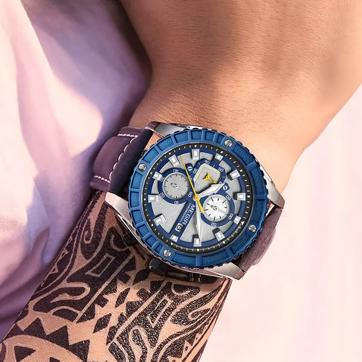 MEGIR Watches Luxury Sport Military Watch for Mens Fashion Casual Quartz Wristwatch Luminous Clock Man Chronograph Reloj Hombre