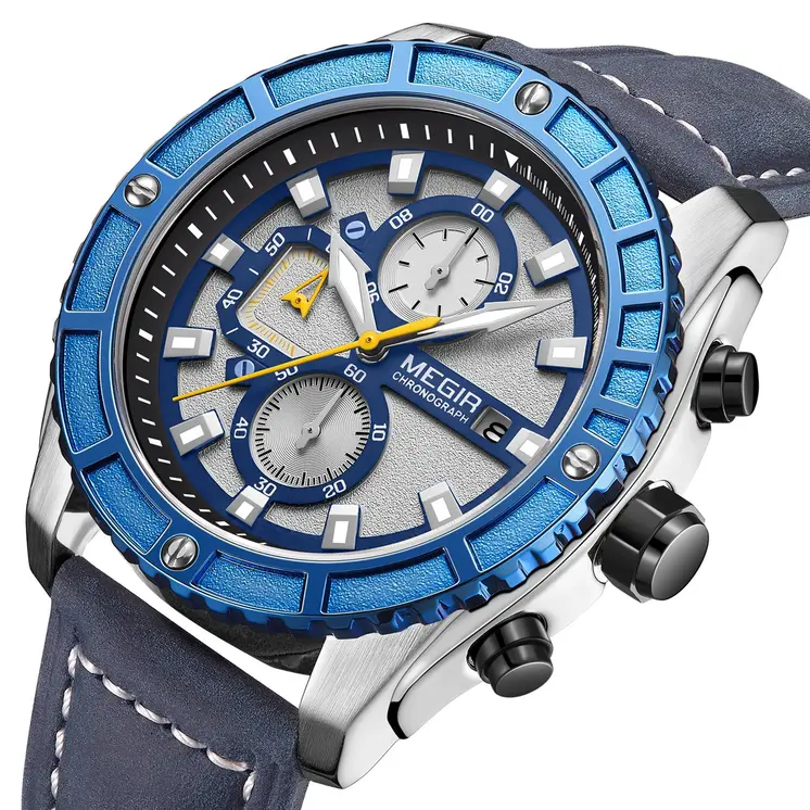 MEGIR Watches Luxury Sport Military Watch for Mens Fashion Casual Quartz Wristwatch Luminous Clock Man Chronograph Reloj Hombre