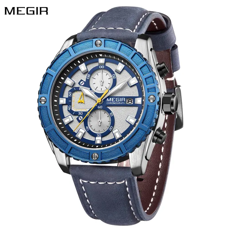 MEGIR Watches Luxury Sport Military Watch for Mens Fashion Casual Quartz Wristwatch Luminous Clock Man Chronograph Reloj Hombre