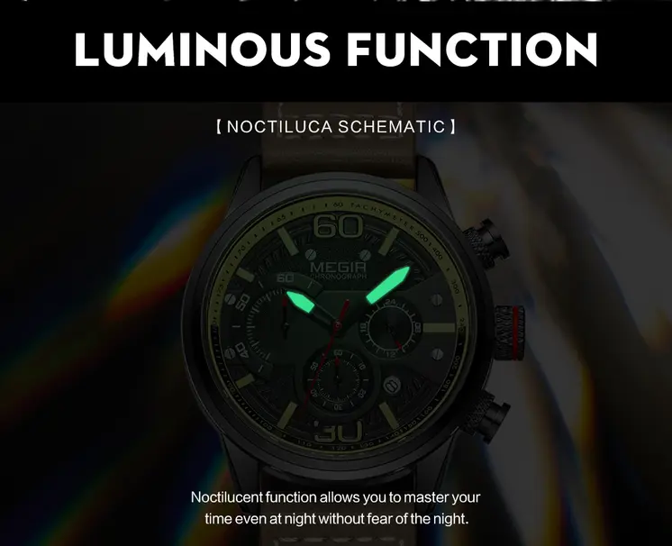 MEGIR Fashion Mens Watches Top Brand Luxury Sports Chronograph Quartz Wrist Watch Men Business Wristwatch Relogio Masculino 2110