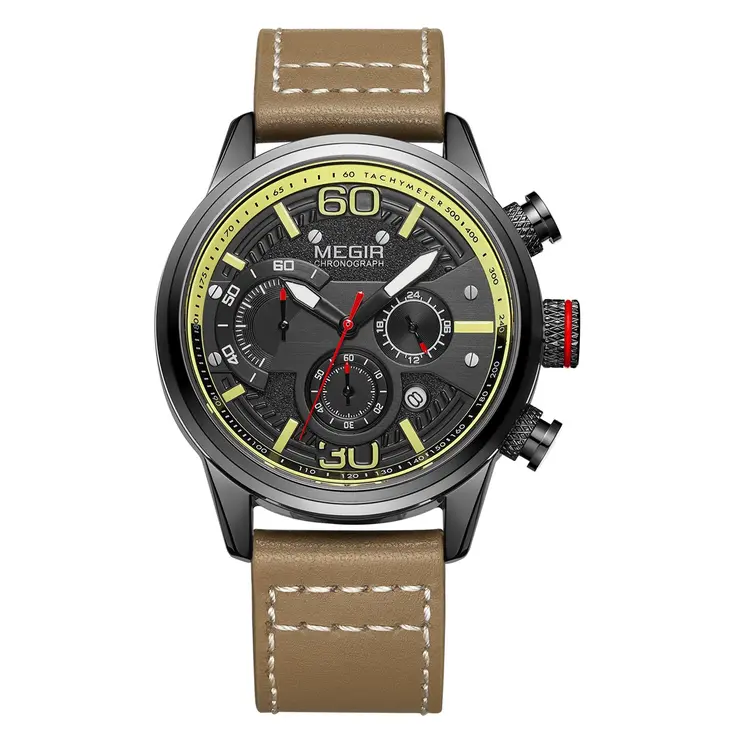 MEGIR Fashion Mens Watches Top Brand Luxury Sports Chronograph Quartz Wrist Watch Men Business Wristwatch Relogio Masculino 2110