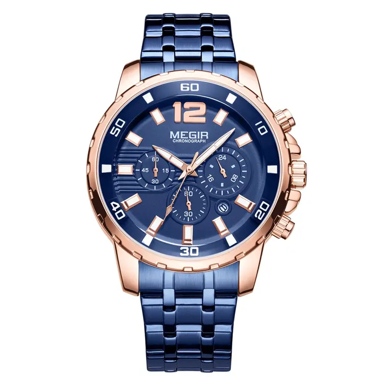 MEGIR Chronograph Quartz Men Watch Top Brand Luxury Military Wrist Watches Clock Men Relogio Masculino Business Wristwatch