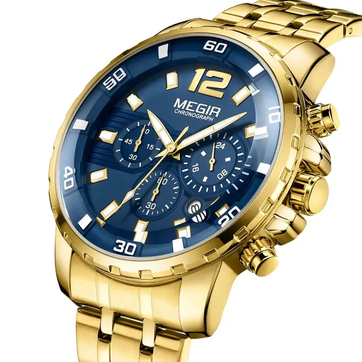 MEGIR Chronograph Quartz Men Watch Top Brand Luxury Military Wrist Watches Clock Men Relogio Masculino Business Wristwatch