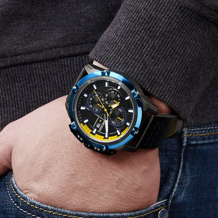 MEGIR Luxury Men's Watch Top Brand Fashion Sports Military Watches for Men Waterproof Quartz Wristwatch Leather Clock Man 2062