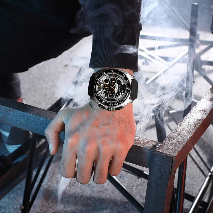 MEGIR Chronograph Men Sport Watch Fashion Silicone Army Military Watches Relogio Masculino Quartz Wrist Watch Clock Men 2056