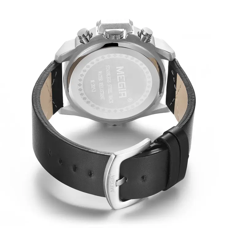 MEGIR Fashion Mens Watch Top Brand Luxury Sports Watches Waterproof Quartz Clock Leather Military Wrist Watch Relogio Masculino