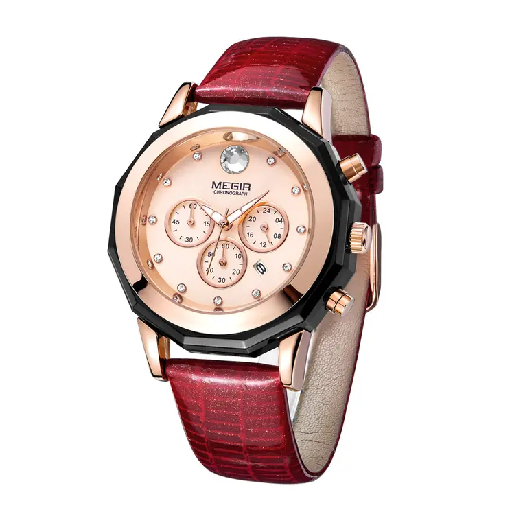 MEGIR Luxury Brand Women Bracelet Watches Ladies Fashion Quartz Sport Wristwatch Leather Dress Clock Chronograph Reloj Hombre
