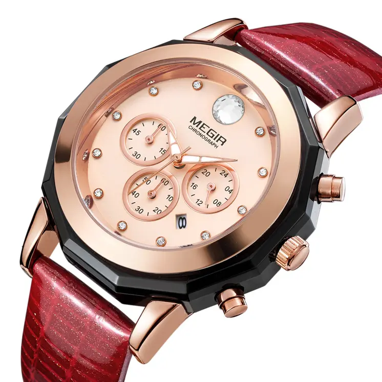 MEGIR Luxury Brand Women Bracelet Watches Ladies Fashion Quartz Sport Wristwatch Leather Dress Clock Chronograph Reloj Hombre