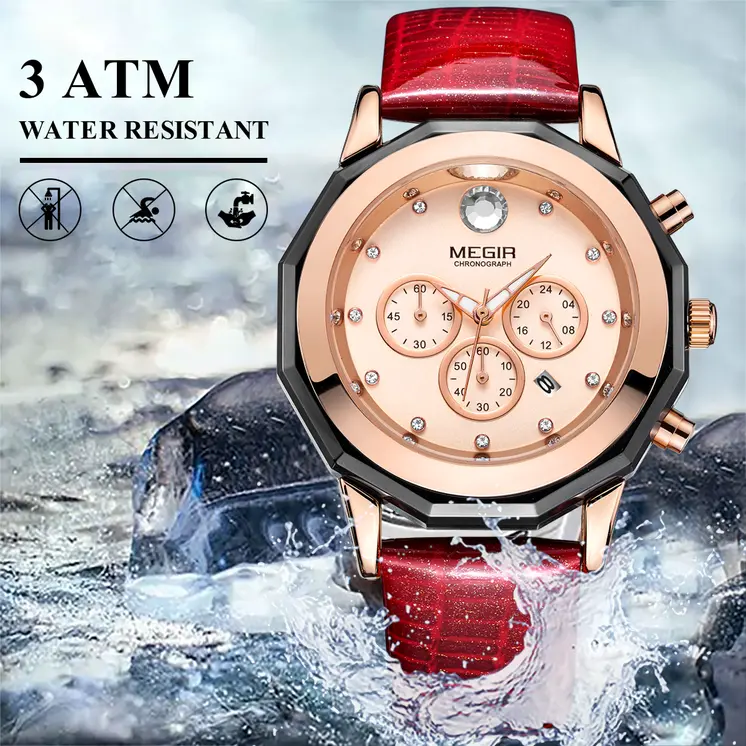 MEGIR Luxury Brand Women Bracelet Watches Ladies Fashion Quartz Sport Wristwatch Leather Dress Clock Chronograph Reloj Hombre