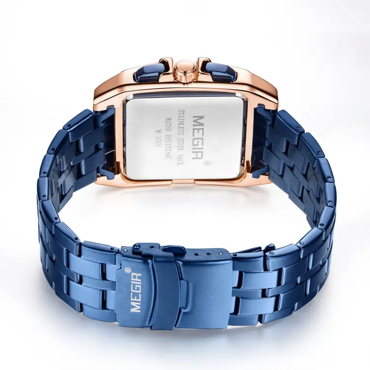 MEGIR Original Luxury Men Watch Stainless Steel Mens Quartz Wrist Watches Business Big Dial Wristwatches Relogio Masculino 2018