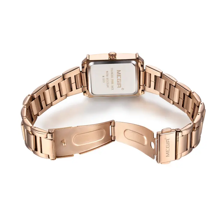 MEGIR White Women's Watches Top Brand Luxury Waterproof Woman Watch Bracelet Fashion Stainless Steel Band Wrist Watch for Women