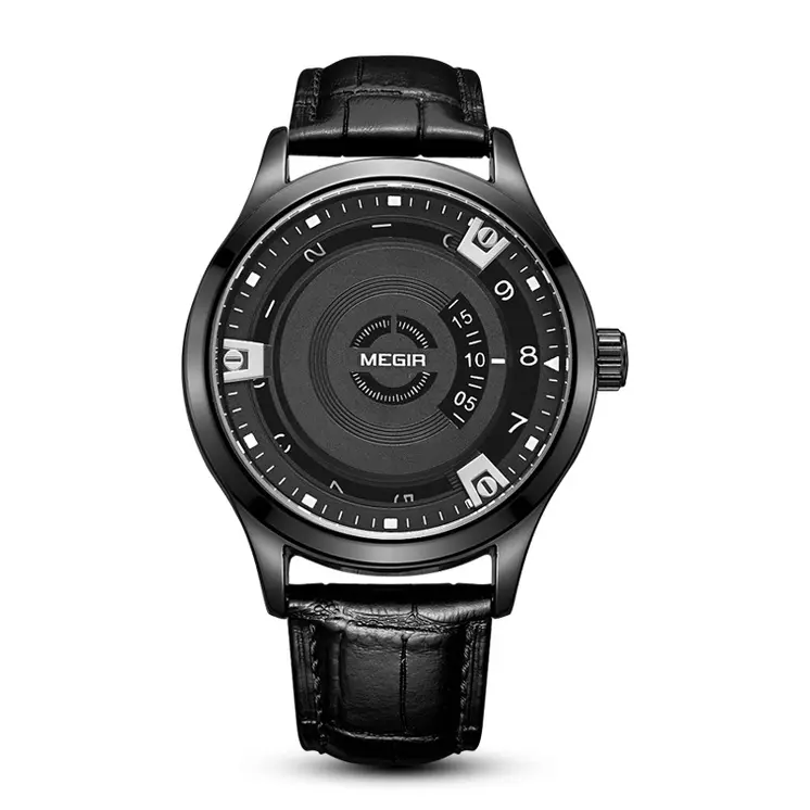 MEGIR Mens Watches Top Brand Luxury Leather Sport Military Watches Male Clock Waterproof Fashion Casual Quartz Wristwatch 1067