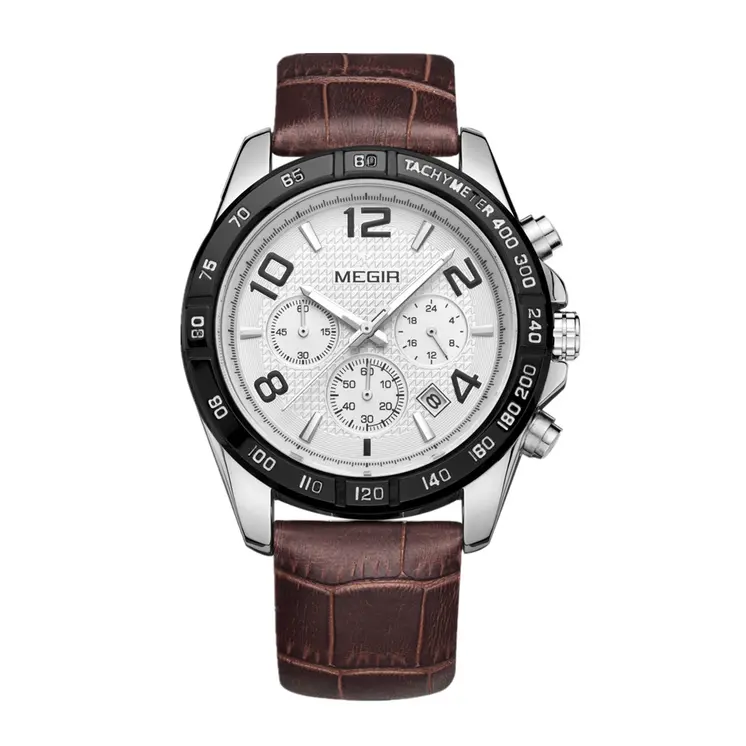 MEGIR Men Watch Top Brand Luxury Quartz Watches Waterproof Calendar Sport Wristwatch Leather Man Clock Chronograph Reloj Hombre 2014