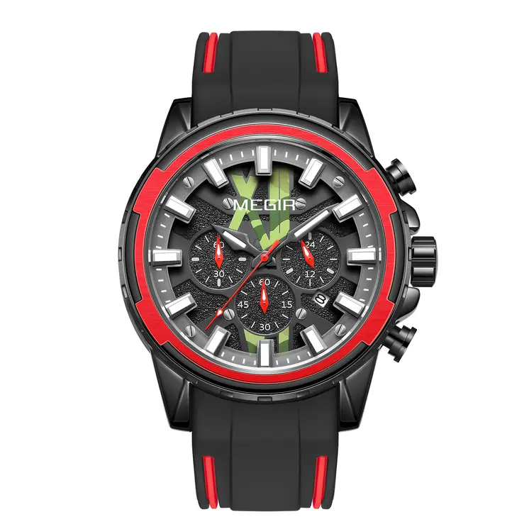 MEGIR New Sport Watch for Luxury Silicone Quartz Casual Wristwatch Waterproof Military Wrist Watch Man Clock Reloj Hombre 2133