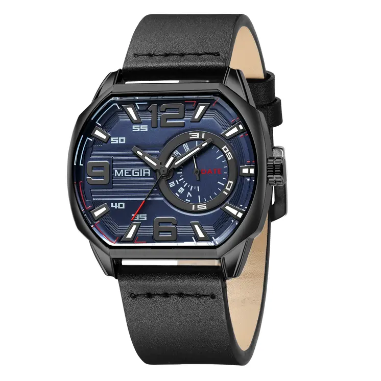 MEGIR Fashion Mens Watches Top Luxury Sport Military Watch Calendar Luminous Quartz Casual Man Wristwatch Clock Montre Homme