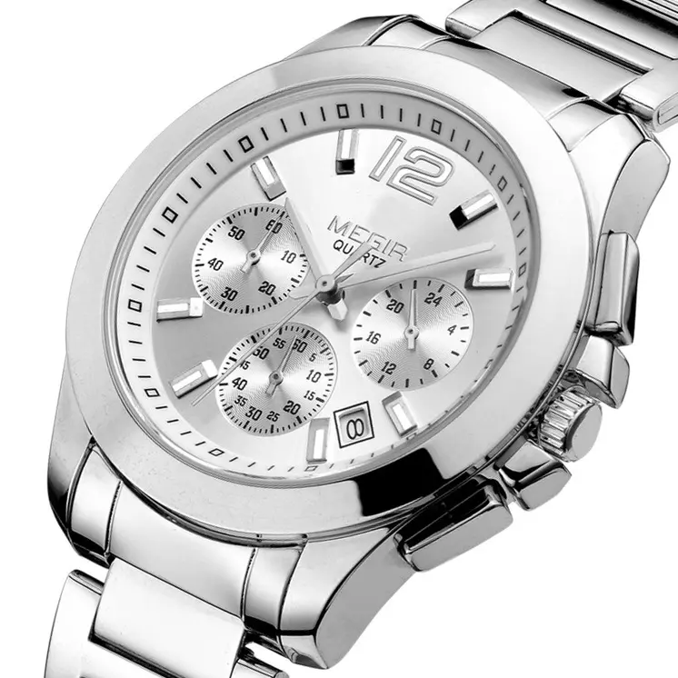 MEGIR Fashion Mens Watches for Men Top Brand Luxury Luminous Clock Steel Quartz Business Wristwatch Calendar Reloj Hombre 5006G
