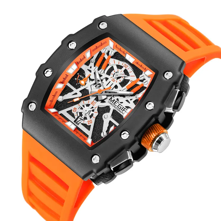 MEGIR Luxury Outdoor Sport Wristwatch for Mens Silicone Waterproof Watches Quartz Wrist Watch Male Clock Military Watch 2218