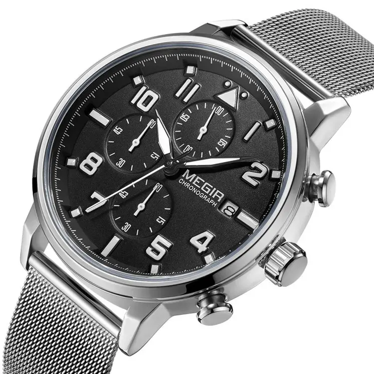 MEGIR Luxury Watches for Mens Casual Business Quartz Wrist Watch Calendar Date Man Clock Chronograph Relogio Masculino 2157