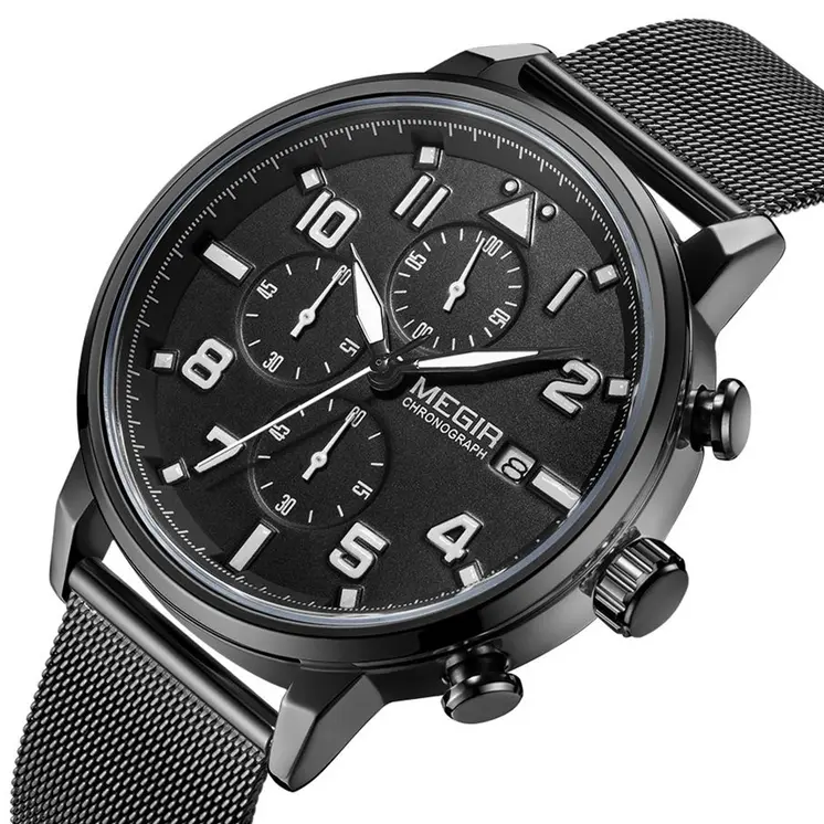 MEGIR Luxury Watches for Mens Casual Business Quartz Wrist Watch Calendar Date Man Clock Chronograph Relogio Masculino 2157