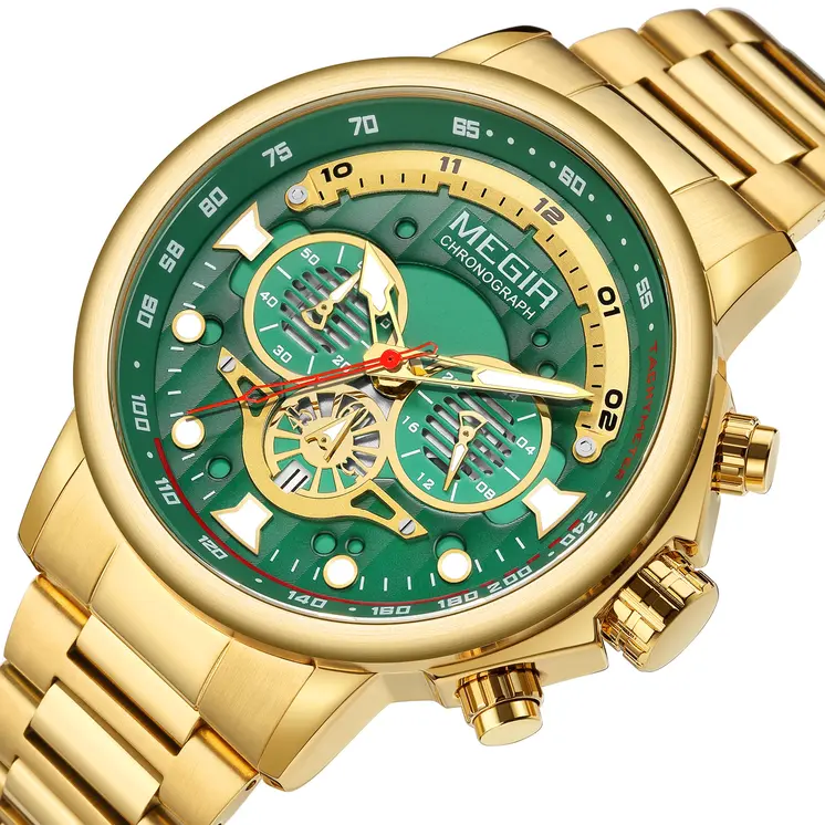 MEGIR Luxury Men Watches Stainless Steel Quartz Wristwatches Fashion Men Business Watch Clock Male Chronograph Relogio Masculino