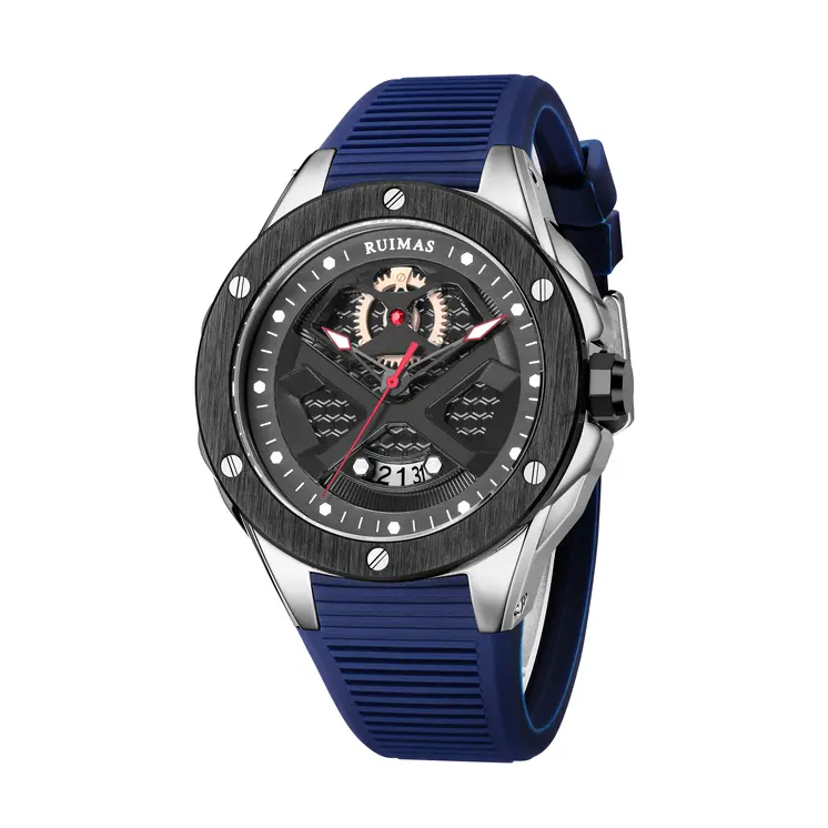 RUIMAS Brand Fashion Sport Watches for Men Quartz Silicone Band Wrist Watch Date Waterproof Wristwatches Clock Relogio Masculino