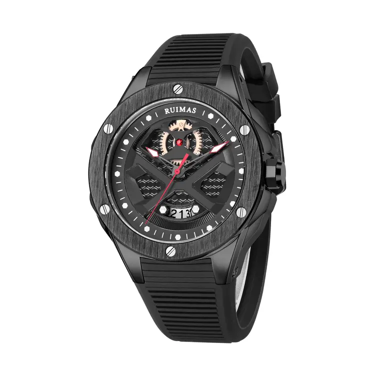 RUIMAS Brand Fashion Sport Watches for Men Quartz Silicone Band Wrist Watch Date Waterproof Wristwatches Clock Relogio Masculino