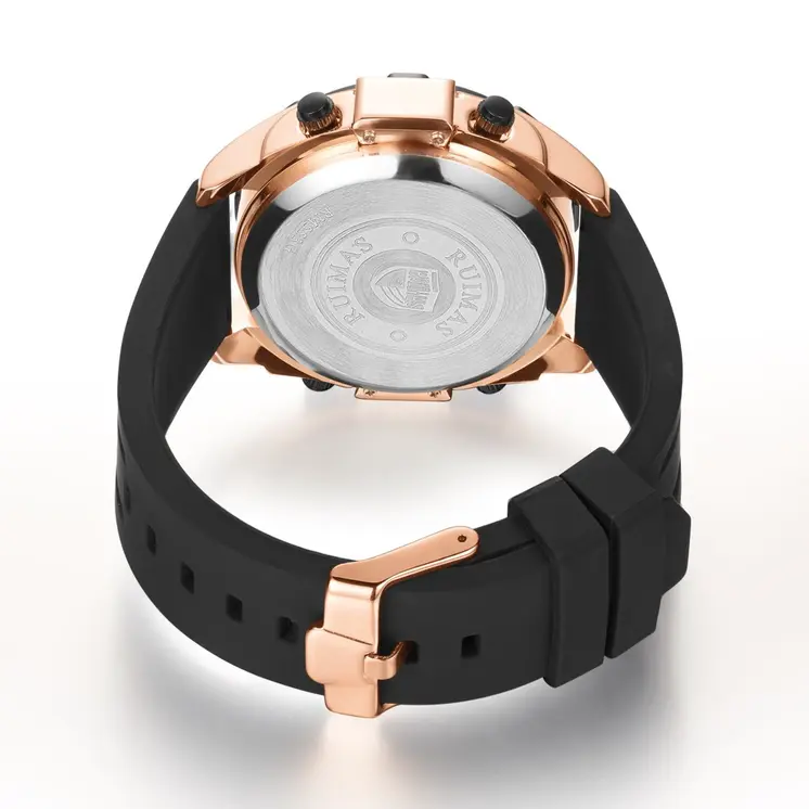 RUIMAS Mens Watches Roller Pointer Sports Quartz WristWatch Fashion  Luxury Silicone Strap Waterproof Relogio Masculino