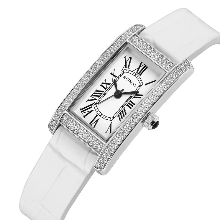 RUIMAS Brand Wrist Watches For Women Square Rose Gold WristWatch Fashion Luxury Leather Female Casual Ladies Quartz Watch Clock