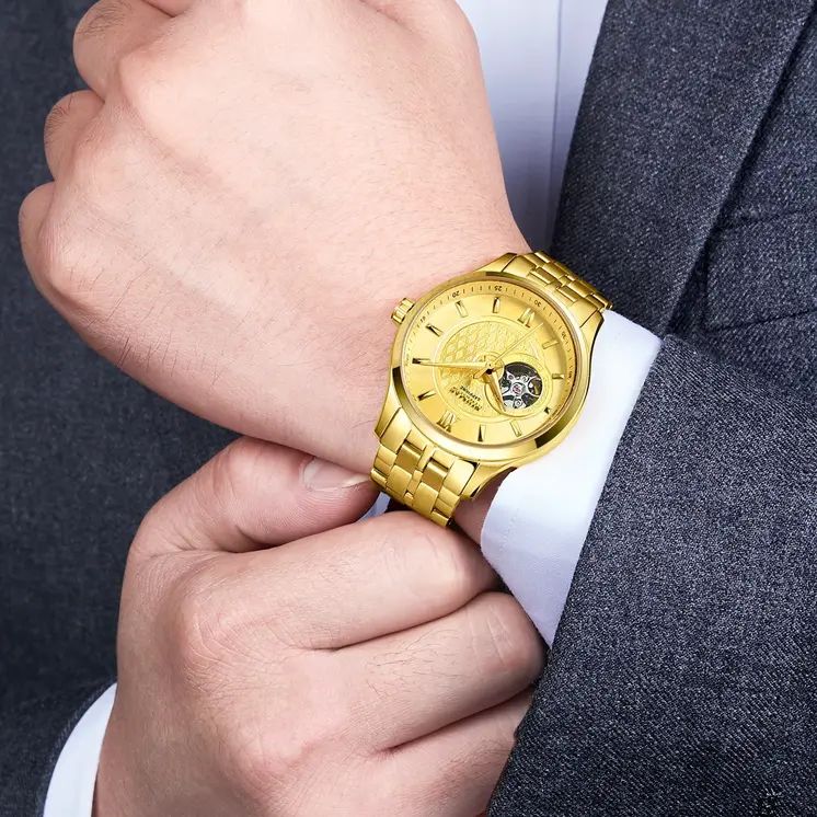 RUIMAS Business Men Watch Luxury Fashion Automatic Mechanical Watches for Men Waterproof Male Wristwatch Relogio Masculino 6754