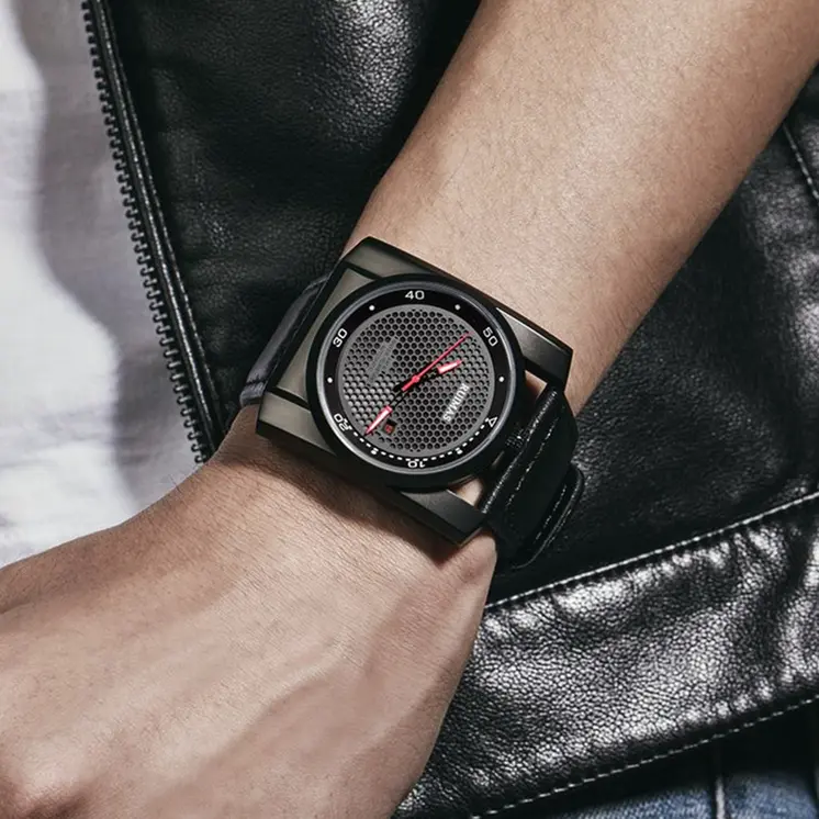 RUIMAS Luxury Men Watches Automatic Mechanical Wrist Watch for Mens Fashion Leather Business Casual Clock Montre Homme 6775