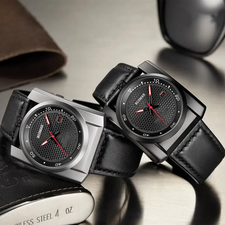RUIMAS Luxury Men Watches Automatic Mechanical Wrist Watch for Mens Fashion Leather Business Casual Clock Montre Homme 6775