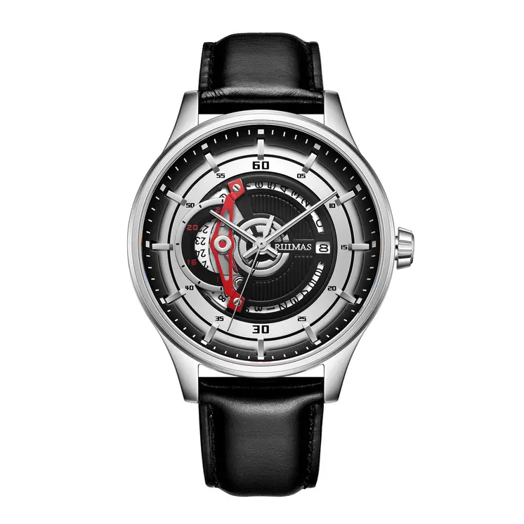 RUIMAS Mens Watches Luxury Fashion Sports Wristwatch Leather Strap Men's Army Military Watch Automatic Mechanical Man Clock 6786