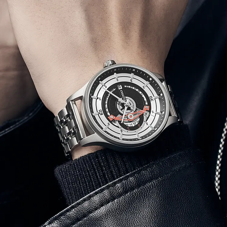 RUIMAS Luxury Business Watches for Mens Fashion Stainless Steel Automatic Mechanical Watch Waterproof Date Wristwatch Clock 6786