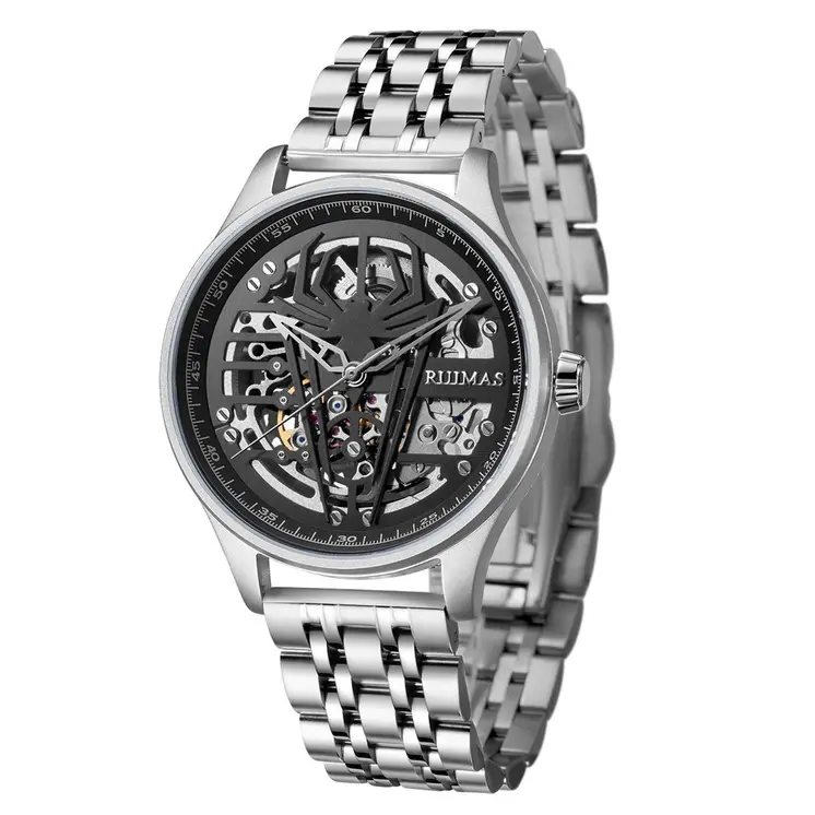 RUIMAS Watches for Men Top Brand Luxury Mechanical Chronograph Clock Stainless Steel Casual Wrist Watch Man Business Watch 6787
