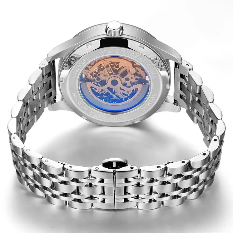 RUIMAS Watches for Men Top Brand Luxury Mechanical Chronograph Clock Stainless Steel Casual Wrist Watch Man Business Watch 6787
