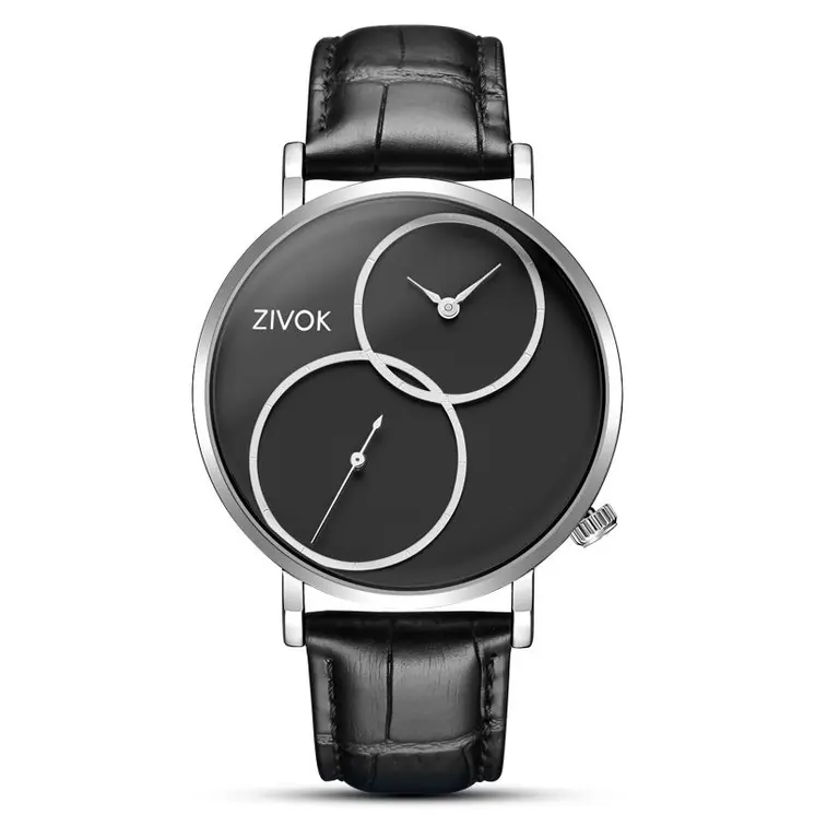 ZIVOK Large Dial Men's Quartz Watches Leather Bracelet Sport Men Watches Waterproof Male Clock Reloj Hombre