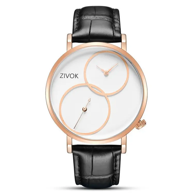 ZIVOK Large Dial Men's Quartz Watches Leather Bracelet Sport Men Watches Waterproof Male Clock Reloj Hombre