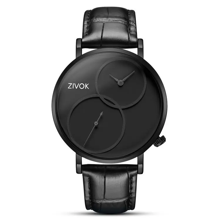 ZIVOK Large Dial Men's Quartz Watches Leather Bracelet Sport Men Watches Waterproof Male Clock Reloj Hombre