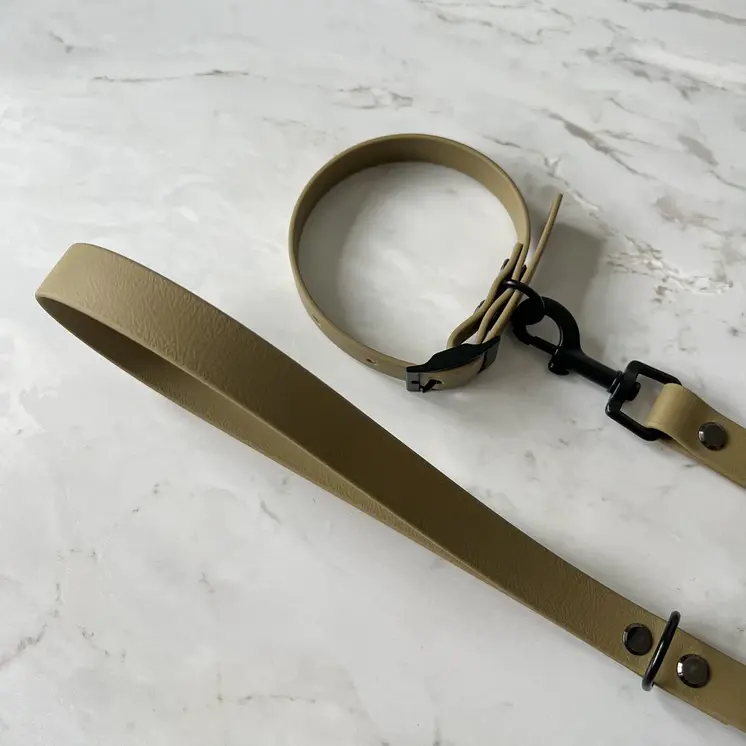 Waterproof Dog Collar + Dog Lead Bundle (Sage) – by Furry Tails