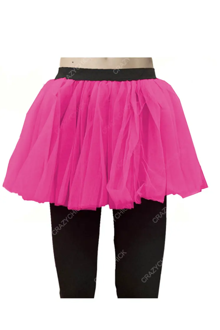 Crazy Chick Women 2 Layers Pink Ladies Tutu Skirt