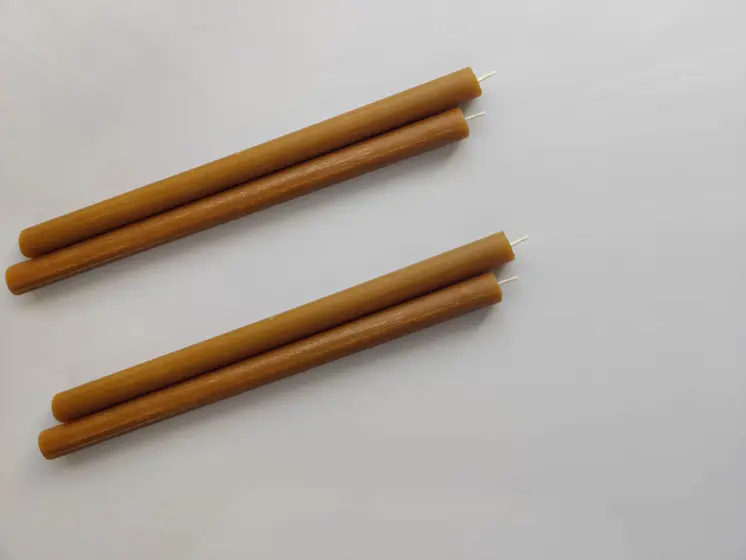 Cylindrical Beeswax Candles 2 pcs.