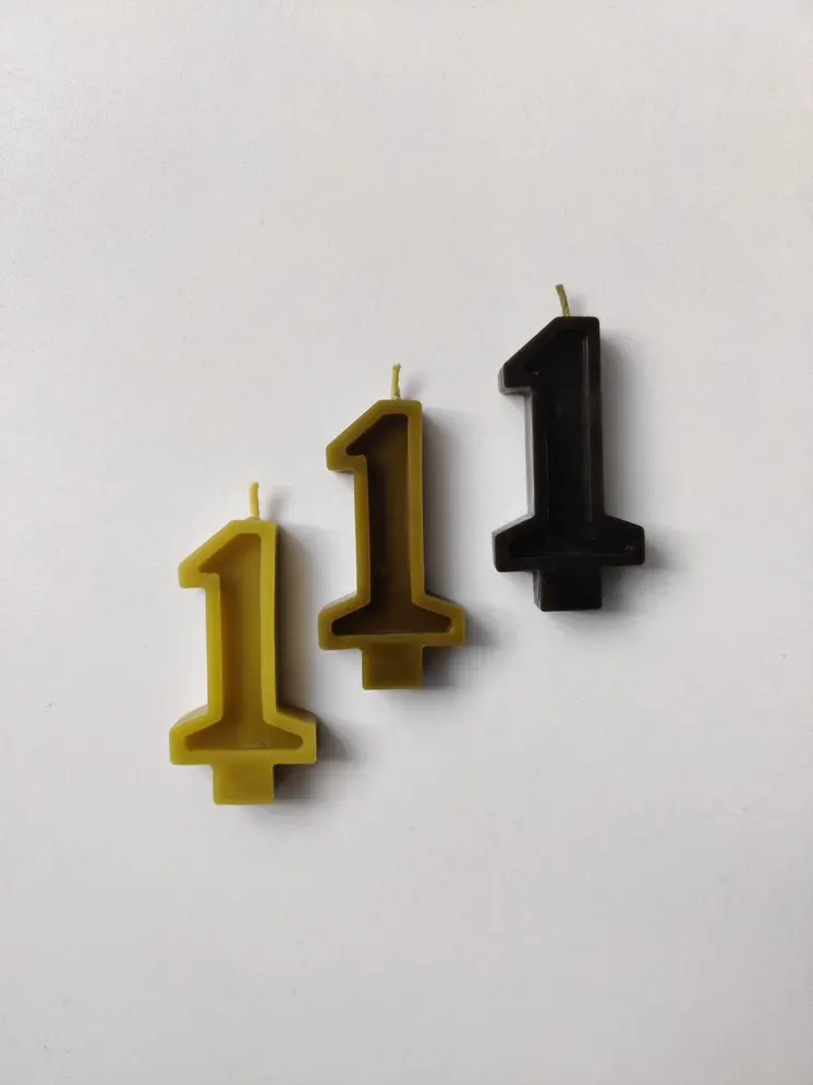 Handmade Green Tea Beeswax Number Candles | 0-9 | Green Tea