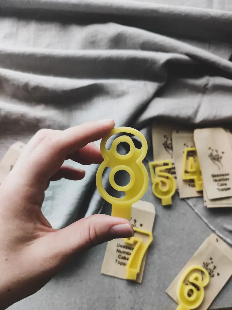 Beeswax Number Cake Topper (full set 0-9)