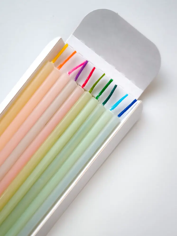 white beeswax Birthday Candles