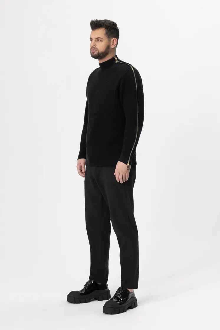 Zipped Turtleneck Sweater